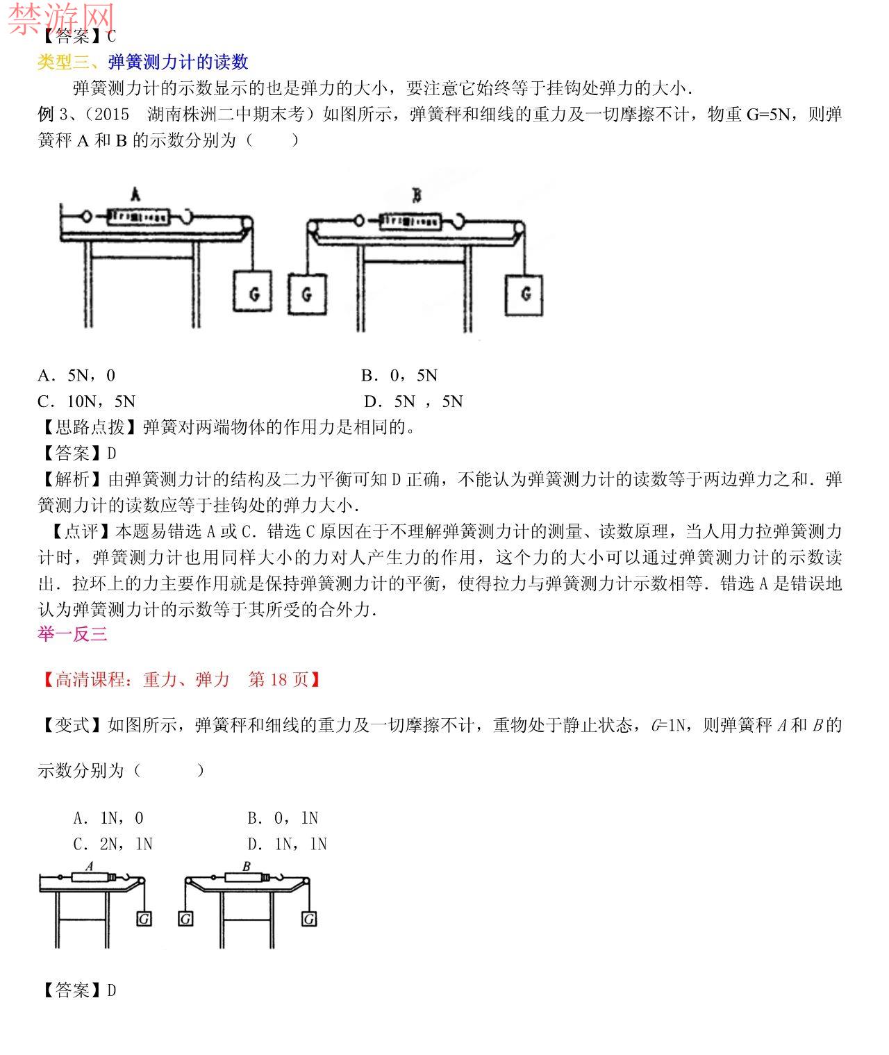 高一物理必修一新，第三章3.1重力与弹力要点解析